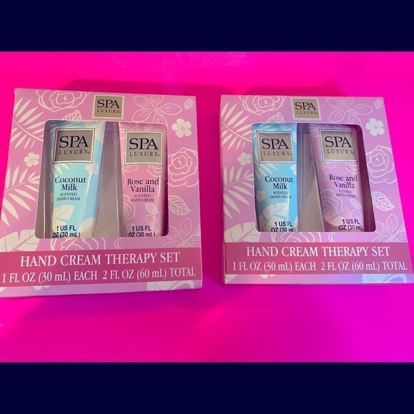 🛍Spa Luxury Hand Cream Therapy Set Rose and Vanilla & coconut Milk Scented - Picture 1 of 8